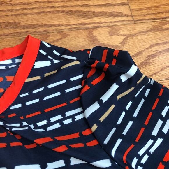 GYMBOREE Striped 3/4 Sleeves Light Blue and Orange Top Girl’s Size 10 - Picture 7 of 10